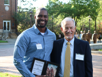 Eric R. Immel Memorial for Excellence in Teaching Awardee Alonzo Whyte with Charlie Crawford.