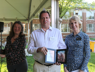 Outstanding Senior Research Faculty Awardee Anton Petrov with Laura Cadonati and Susan Lozier.