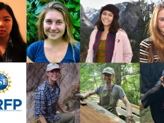 College of Sciences 2022 NSF Graduate Research Honorees: Mi Do, Claire Elbon, Tatiana Gibson, Madeleine Hardt, Emily Hughes, Tucker Lancaster, McKinley Paul.