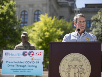 Governor Brian Kemp discusses the limited re-opening of sectors of Georgia’s economy. Photo: Alyssa Pointer